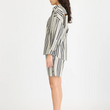 Chiara Mid Length Shorts - Black and White Stripe