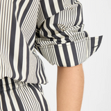 Chiara Mid Length Shorts - Black and White Stripe