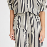 Chiara Mid Length Shorts - Black and White Stripe