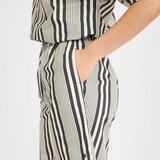 Chiara Mid Length Shorts - Black and White Stripe