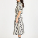 Chiara Bias Skirt Stripe - Black/Ivory