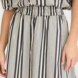Chiara Bias Skirt Stripe - Black/Ivory