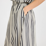 Chiara Bias Skirt Stripe - Black/Ivory