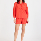 Chiara Long Sleeve Classic Shirt - True Red