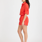Chiara Long Sleeve Classic Shirt - True Red