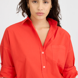 Chiara Long Sleeve Classic Shirt - True Red