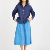 Chiara Bias Skirt Stripe - Ink Blue/Navy/Ivory