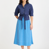 Chiara Bias Skirt Stripe - Ink Blue/Navy/Ivory