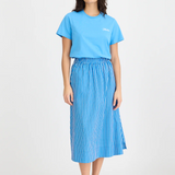 Chiara Bias Skirt Stripe - Ink Blue/Navy/Ivory
