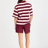 Rossy Knit Polo - Cherry /Soft Pink Stripe