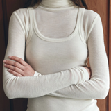 Nora Merino Wool Layered Turtleneck - Snow