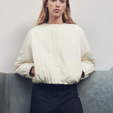 Zoie Padded Bomber Jacket - Antique White