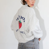 Sydney Strawberry Sweatshirt - Grey Melange