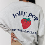 Sydney Strawberry Sweatshirt - Grey Melange
