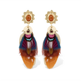 Sao Earrings - Gold/Red Jasper