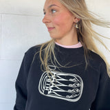 Sardine Can Crew - White on Black