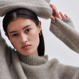 Brook Knit High Rib T-Neck - Roasted Cashew