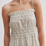 Allure Gathered Bodice Dress - Pumice Stone