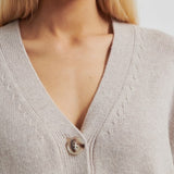 Alpha Knit Cardigan - Mid Brown Melange