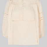Brunie Hight Neck Blouse - Ecru