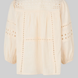 Brunie Hight Neck Blouse - Ecru