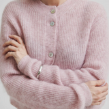 Andrea Rib Cardigan - Sepia Rose