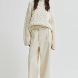 Dazzle Sateen Tie Front Pant - Jet Stream
