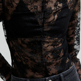 Social Lace Tee - Black