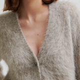 Karla Fluffy Cardigan - Pumice Stone