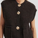 Ulrikke Knit Vest - Chocolate Torte