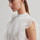 Kristel Frill Blouse - White