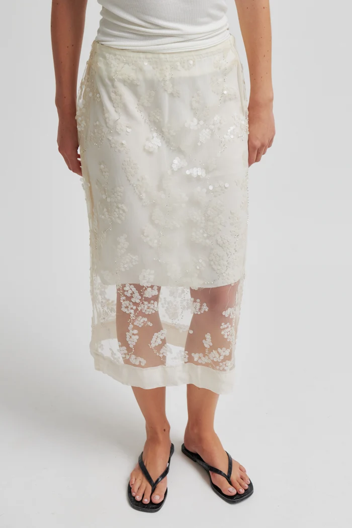 Salema Sequin Skirt - Eggnog