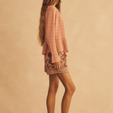 Alba Senese Crochet Ruffle Cardigan