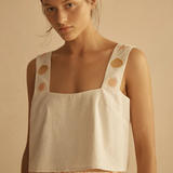 Alcio Embroidered Square Neck Swing Top