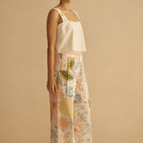 Alcio Embroidered Square Neck Swing Top