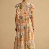 Alcio Ruffle Sleeve Tiered Maxi Dress