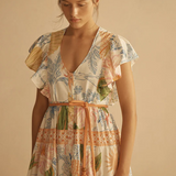 Alcio Ruffle Sleeve Tiered Maxi Dress