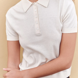 Sloane Cotton Cashmere Polo - Cream