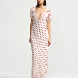 Florence Dress - Ruby Antique Dot