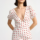 Florence Dress - Ruby Antique Dot
