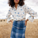 Lucinda Blouse - Cerulean Peony