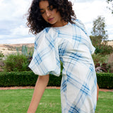 Lucinda Dress - Cerulean Plaid