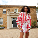 Buddy Shirt - Ruby Antique Stripe