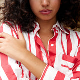 Buddy Shirt - Ruby Antique Stripe