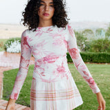 Elizi Mesh Top - Peony/Antique