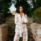 Adeline Blazer - Peony / Antique Plaid