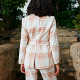 Adeline Blazer - Peony / Antique Plaid