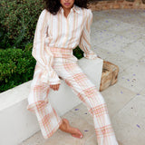 Harper Pant - Peony / Antique Plaid