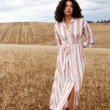 Arlet Dress - Peony / Antique Stripe