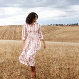 Arlet Dress - Peony / Antique Stripe